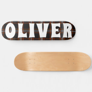 Skateboard damier écossais noir sur mesure