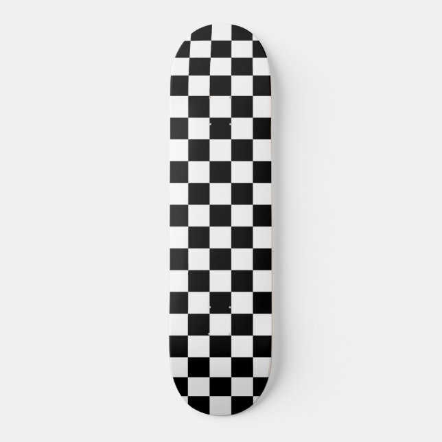 Skateboard Damier noir et blanc (Recto)