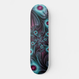 Skateboard Dans la profondeur de l'art abstrait fractal rose 