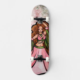 Skateboard Danseur du ventre rose Art joli ventre Danser Trou