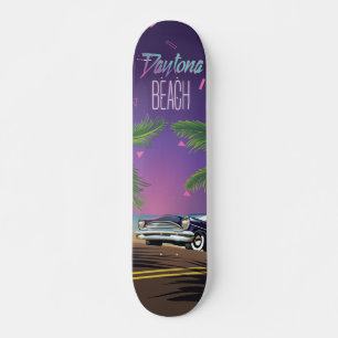 Skateboard Daytona Beach Vintage Car Travel poster