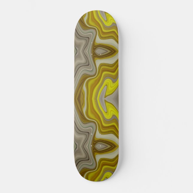 Skateboard de pintura amarilla con beige (Recto)