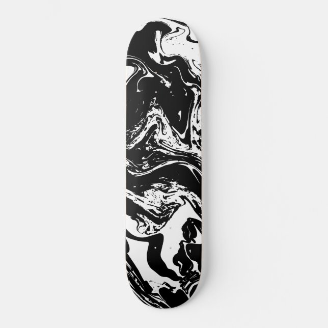 Skateboard de style noir et Marbre blanc (Recto)