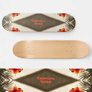 Skateboard de vibes tropicales