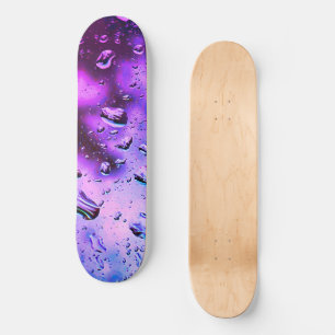 Skateboard Deck, Deep Purple Raindrops design