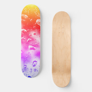 Skateboard Deck, Rainbow Raindrops design