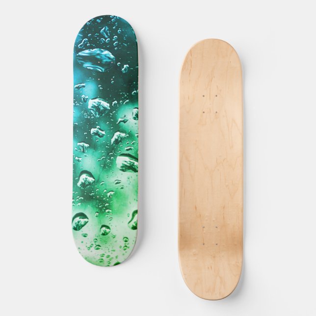 Skateboard Deck, Seafoam Raindrops design (Front)