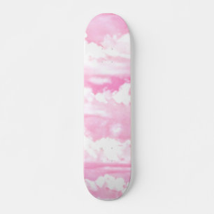 Skateboard Décor élégant rose-clair de nuages