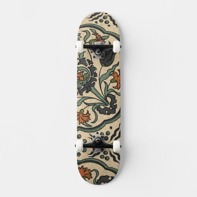 Skateboard Décor Floral Perse Carrelage (Recto)