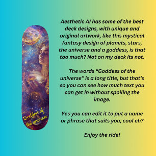 Skateboard Déesse de l'univers