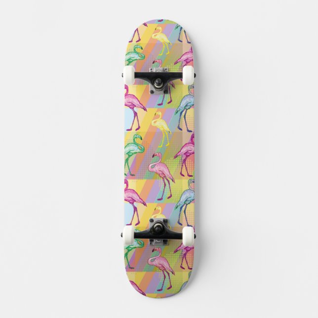 Skateboard Défilé de Flamant rose (Recto)