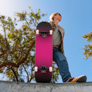 Skateboard Dégradé noir et rose chaud