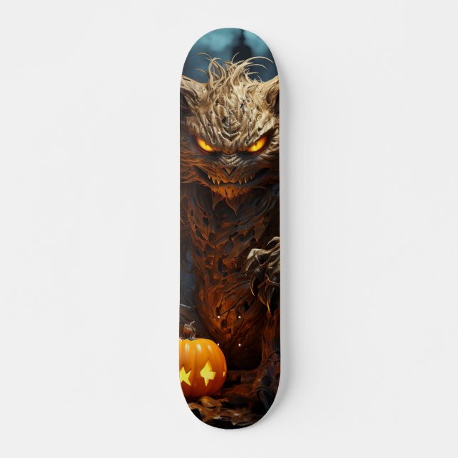 Skateboard Demoníaca criatura gato con calabaza (Devant)