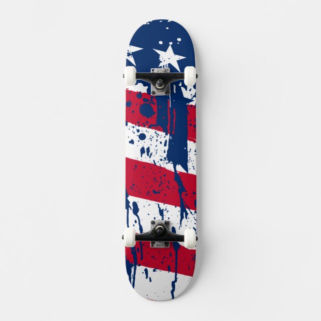Skateboard Dérouler le drapeau de l'Amérique (Recto)