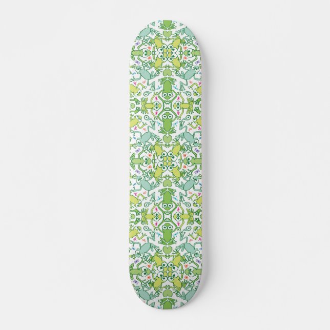 Skateboard Des grenouilles dans tous les coins de ce motif mi (Devant)