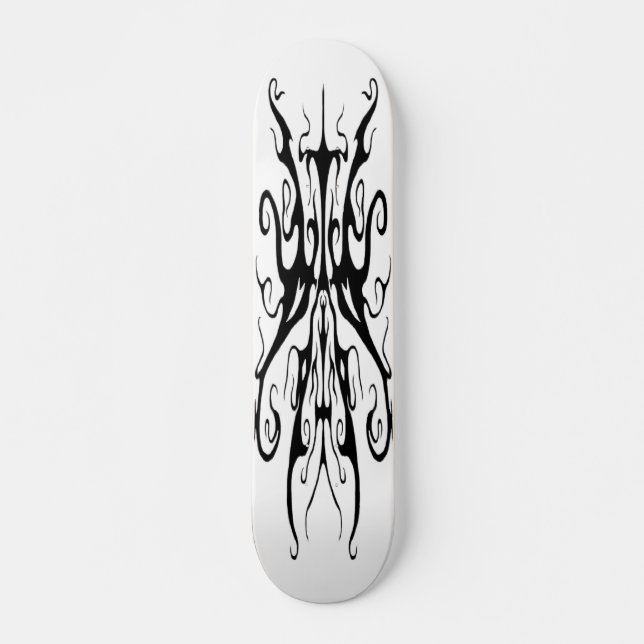 Skateboard Design élégant de tatouage tribal - noir et blanc (Devant)