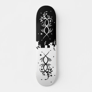 Skateboard Design floral chinois