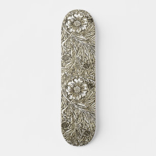 Skateboard Design floral complexe en Brown et blanc