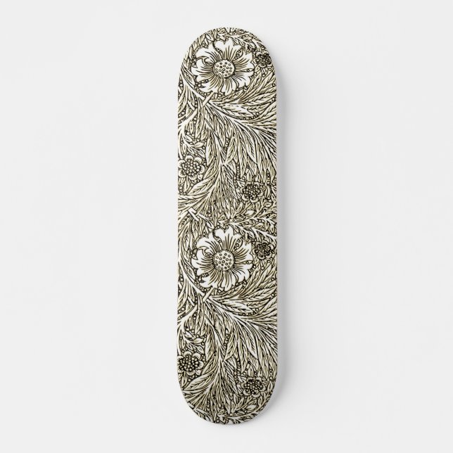 Skateboard Design floral complexe en Brown et blanc (Devant)