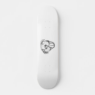 Skateboard dessin de bulle simple amoureux de les chiens noir