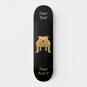 Skateboard Dessin de chien mignon. Le Chien en-taureau rouge.