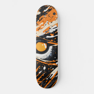 Skateboard Dessin de peinture futuriste, panthère noir, look,