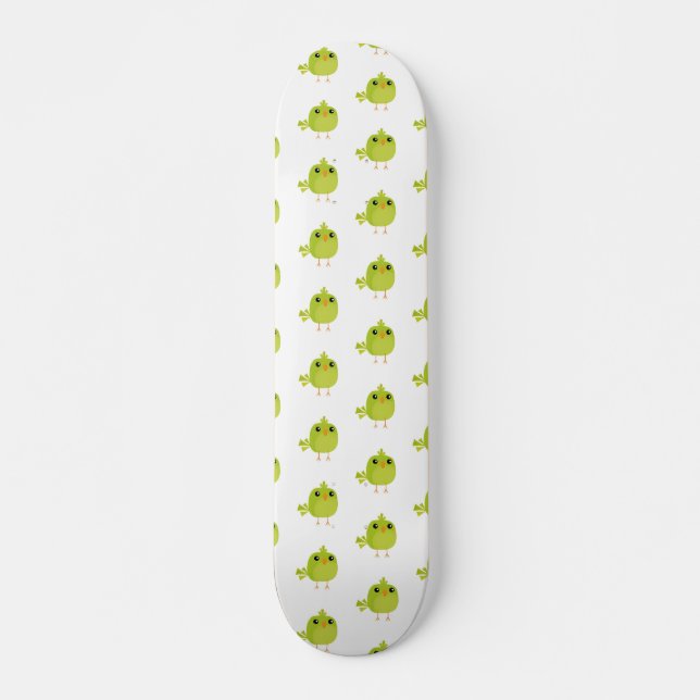 Skateboard Dessin d'oiseau vert (Devant)