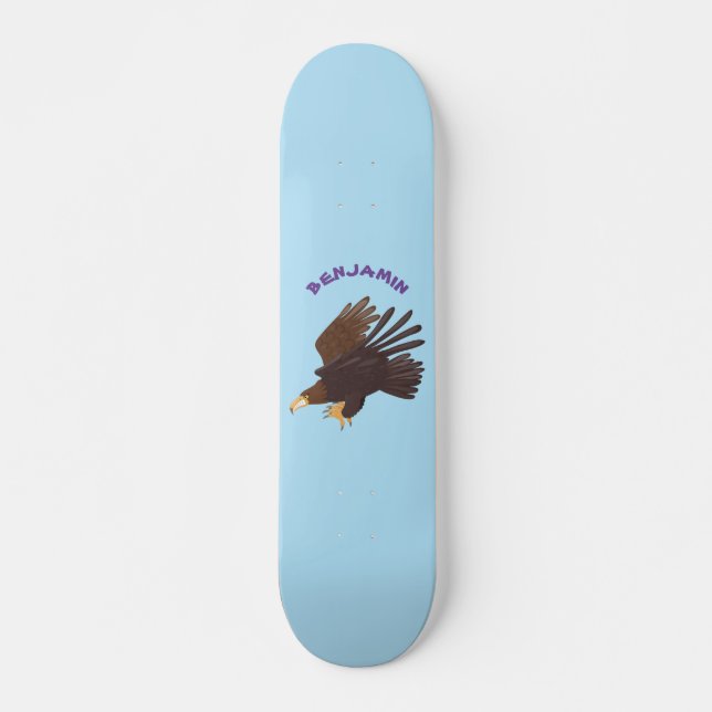 Skateboard dessin humoristique d'aigle royal (Devant)