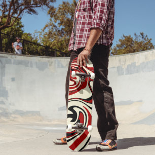 Skateboard Déversement - Rouge et crème