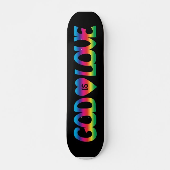 Skateboard Dieu est planche à roulettes d'amour (Devant)