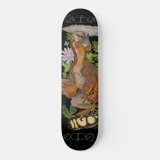 Skateboard Dinosaur Raptor Jungle Art (Recto)