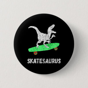 Skateboard Dinosaur Skateboarding T-rex Funny Skat 2 Inch Round Button