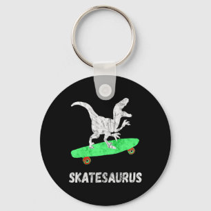 Skateboard Dinosaur Skateboarding T-rex Funny Skat Keychain