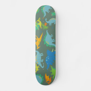 Skateboard Dinosaure Green Blue Dino Boys
