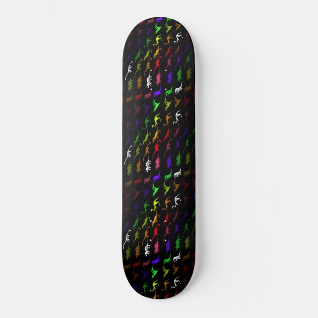 Skateboard Dinosaure inhabituel cool arc-en-ciel coloré migno (Recto)