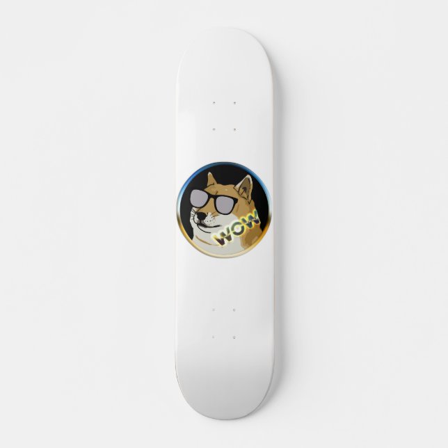 Skateboard Doge frais : Dogecoin est wow ! (Devant)