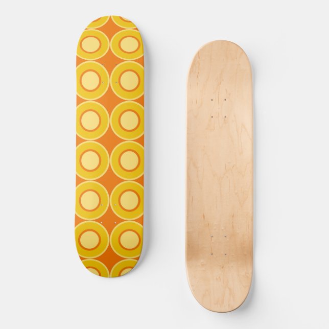 Skateboard Donuts Orange Jaune Avec Remplissage Sur Orange Br (Recto)