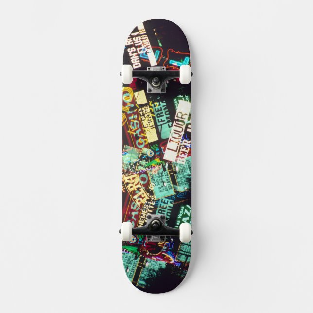 Skateboard Double exposition, panneaux de casino, Las Vegas, (Recto)