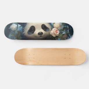 Skateboard Doux Ours De Panda Chez Les Roses De La Jungle