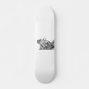 Skateboard Drache am Felsen
