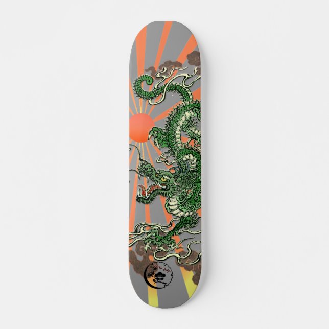 Skateboard Dragon avec Soleil Levant 2 (Devant)