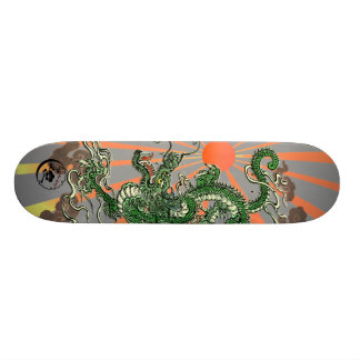 Skateboard Dragon avec Soleil Levant 2