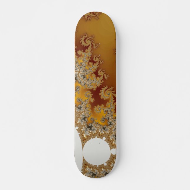 Skateboard Dragon blanc - Art fractal (Devant)