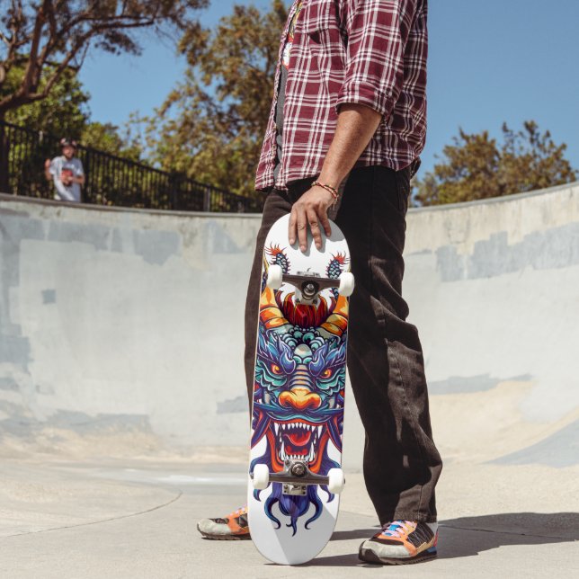 Skateboard Dragon chinois coloré (Extérieur 2)