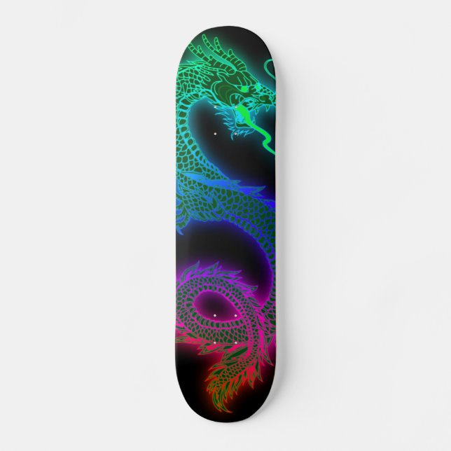 Skateboard Dragon chinois coloré branché (Recto)