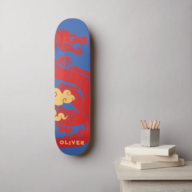 Skateboard Dragon chinois personnalisé (Art mural)