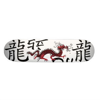 Skateboard Dragon chinois rouge