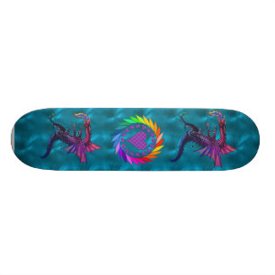 Skateboard Dragon d'arc-en-ciel