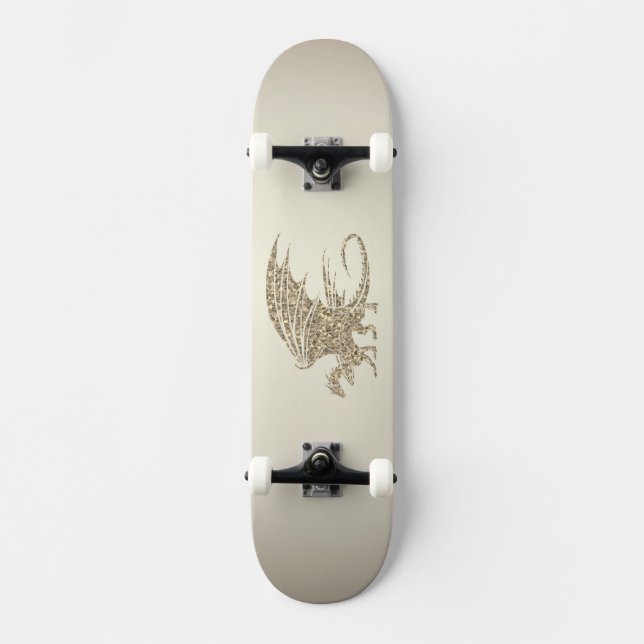 Skateboard Dragon de mosaïque Extraordinaire Golden (Recto)