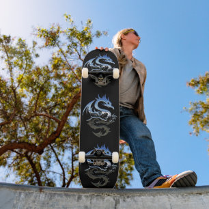 Skateboard Dragon de Silver Metallic